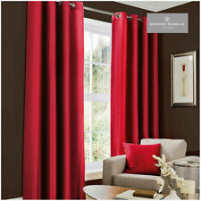  Luxury Fully Lined Ready Made Faux Silk Eyelet Curtains Ring Top with Tie Backs