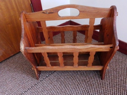 Vintage wooden magazine rack - wooden,