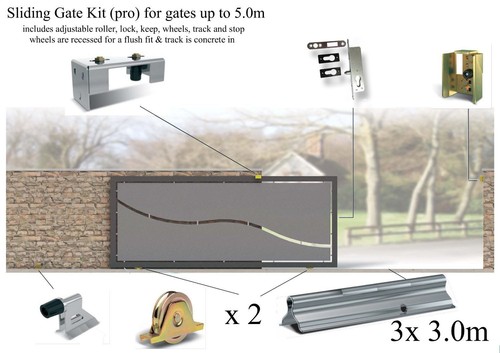 Sliding gate kit for - kit, up