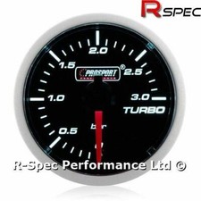 52mm Prosport Super White Turbo Diesel 3 Bar Boost Gauge Kit - TD TDI DIESEL