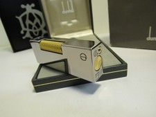 Dunhill Rollagas Lighter Mirror Finish Palladium Plated Gold Essence - Boxed
