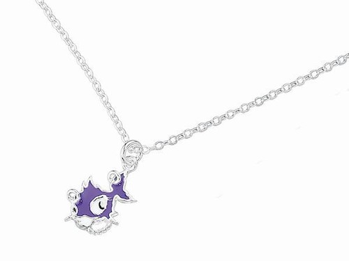 Purple punky fish pendant - punky,