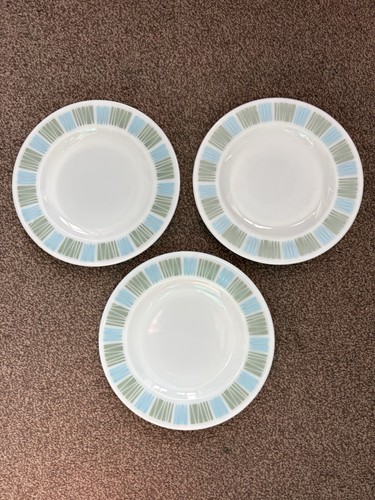 Pyrex side plates green - plates, x3
