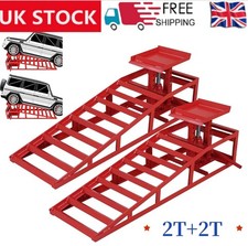 4 ton Hydraulic Car Ramps 2PC Heavy Duty Garage Auto Van Bottle Lift Jack Ramps 