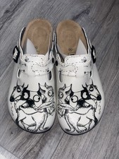 Women's Clogs Hand Made Ladies Wooden Sole 100% Natural Leather Upper Size 3 - 8