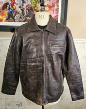 Vintage DIESEL Leather Jacket Men's XL/2XL Chore Biker Blanket Lined 90's RR55