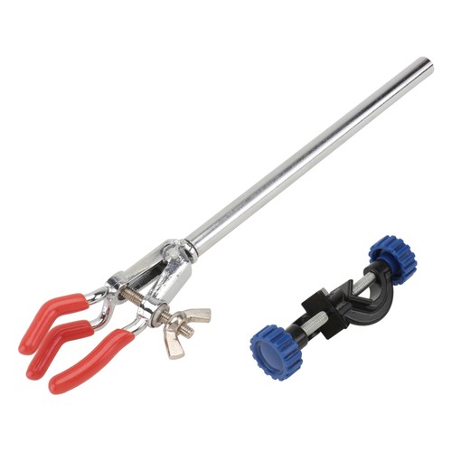 Retort stand and clamp - and,