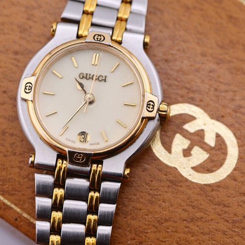 Gucci ladies 9000l - 9000l, two-tone