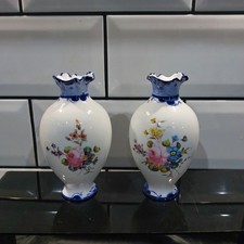A Pair of Antique Royal Crown Derby Bud Vases Circa 1903