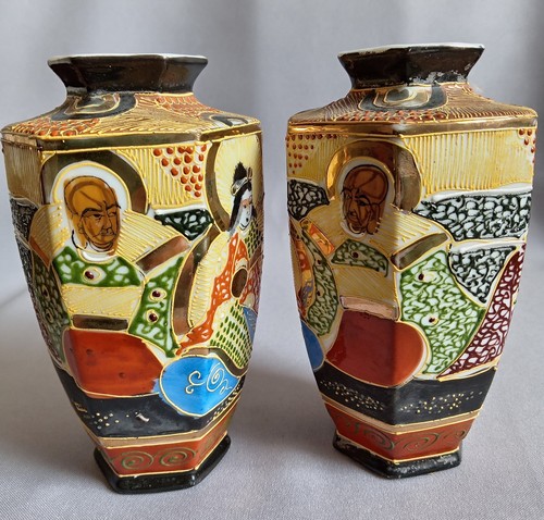 Pair decorative handpainted - of,