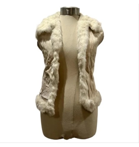 Vintage white suede leather - vintage,