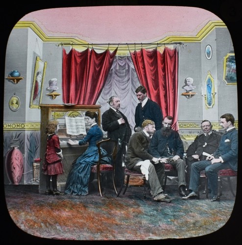 Antique magic lantern slide - magic,