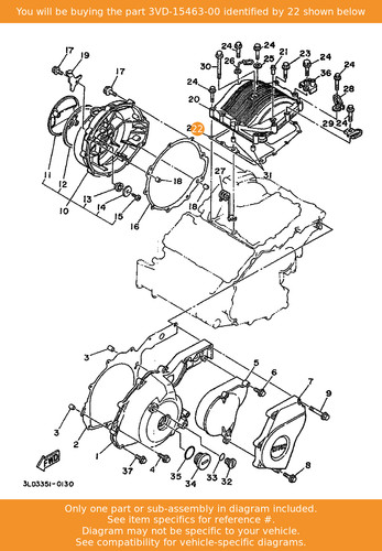 Yamaha gasket 3vd 15463 - yamaha, gasket,