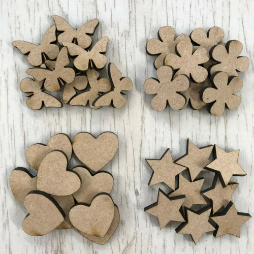 Mdf wooden stars hearts - mdf,