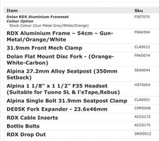 Dolan RDX Aluminium Frame –