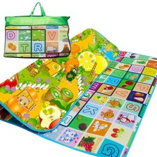 200X180CM KIDS CRAWLING 2 SIDE PLAY MAT EDUCATIONAL GAME SOFT FOAM PICNIC CARPET