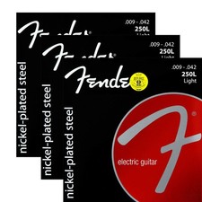 3 Pack Sets for Fender Electric Guitar Strings Light 009-042 Nickel Plated Steel