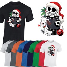 Jack Face Mens T-Shirt Merry Christmas 2022 Skellington Face Unisex Gift Tshirt