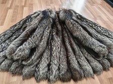 Stunning Over Sized Silver Fox Real Fur Coat Jacket Size L Excellent