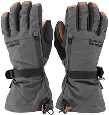 Dakine Leather Titan Gore Tex Gloves, Carbon Grey Medium with warm liner glove