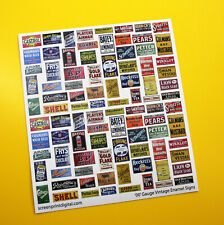 Model Railway OO GAUGE scale enamel signs vintage looking pre cut stickers!