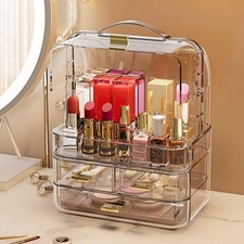 Large Cosmetic Skincare Organiser Tabletop Make-Up Storage Case 3 Drawers Box
