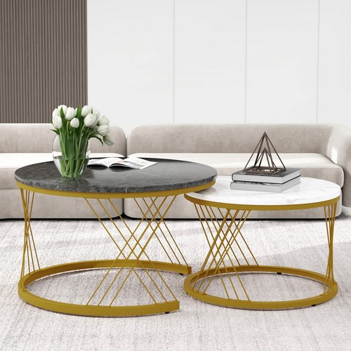 Round nesting coffee table - table, set