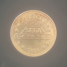 1989 Sega Genesis CES Event Expo Promotional Token Coin 16-Bit Arcade 28mm