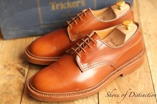 Tricker's Trickers Woodstock Tan Brown Leather Derby Lace Up Shoes UK 8 US 9