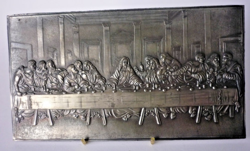 Vintage pewter wall plaque - pewter,