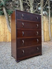 Vintage dark wood 5 drawer