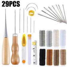 29X Repair Leather Craft Tool Wood Waxed Thread Cord Sewing Drilling Awl Needles