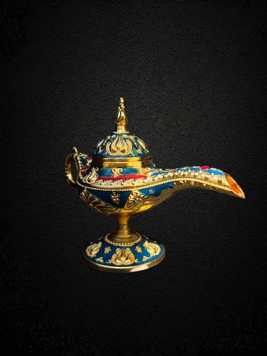 Blue aladdin magic lamp - magic,