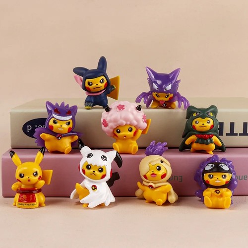 9pcs pikachu cosplay figures - pikachu,