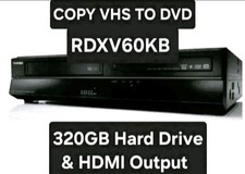 Toshiba RDXV60KB Copy VHS to DVD Recorder HDMI 320GB Hard Drive Remote & Guide
