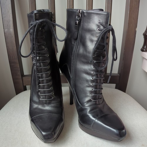 Via spiga leather lace boots - leather,