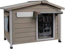 PETSCOSSET 30"L Outdoor Dog House Weatherproof Large Wooden Dog Kennel