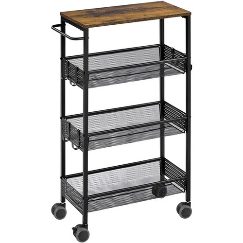 Tier brown storage trolley - storage,