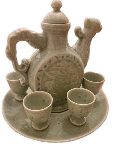 Vintage celadon dragon - celadon, &