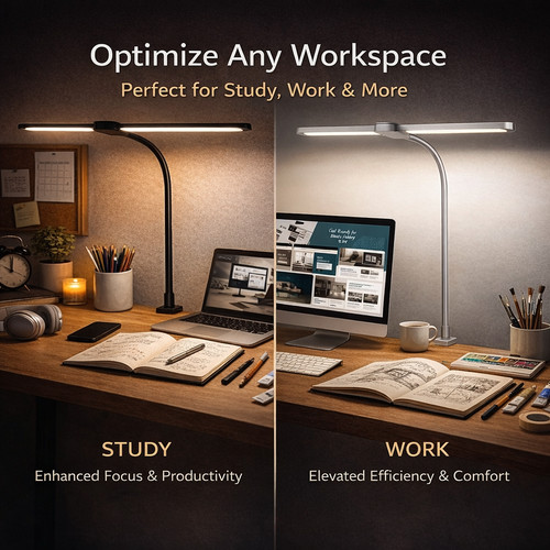 Led desk lamp with - with, clamp
