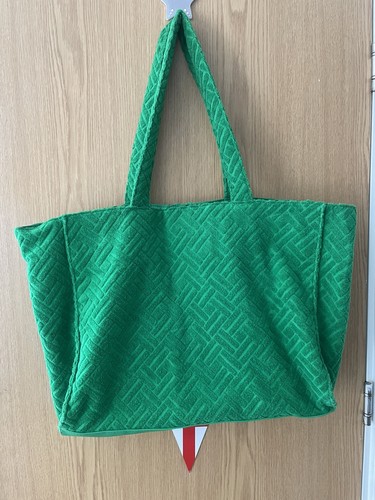 Green towelling tote bag - tote,