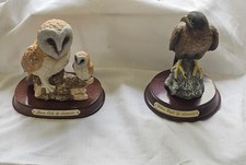 2 X LEONARDO FIGURINES EAGLE AND BARN OWL