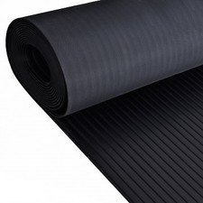 Wide Broad Ribbed Rubber Flooring Matting for Garage, Van Car Roll Mat