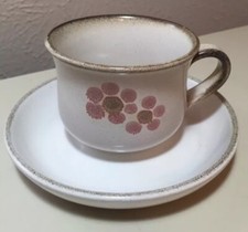 Vintage Denby Langley Gypsy Flat Cup Saucer Set 2.5” VHTF