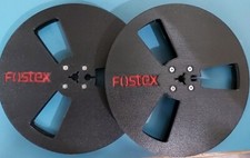 Fostex Tape spools 7" 3D printed (Plastic) in Black with Red Logo