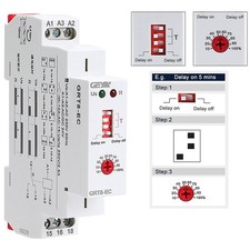 On Delay & Off Delay Timer Relay Time Delay Cycler Switch AC220V DC24V Din Rail