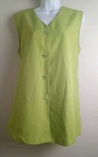Versailles Women's 2 Pc Pants Suit set Green pants sleeveless top Size M