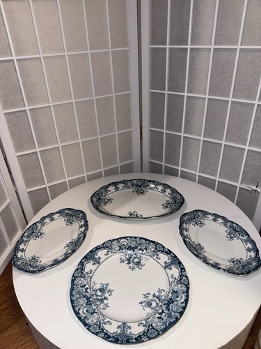 Antique blue and - , white