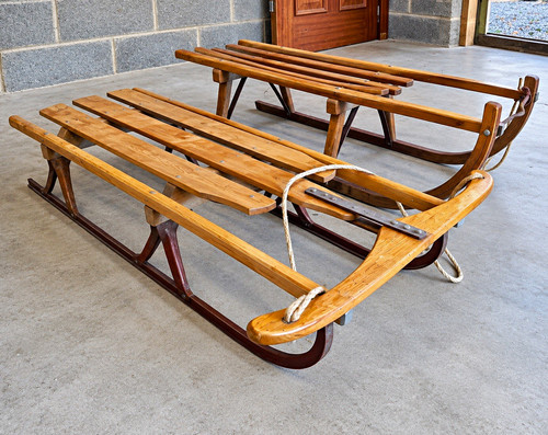 Pair vintage wooden - pair,