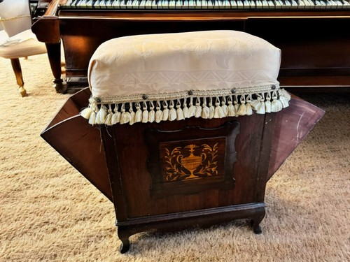 Antique inlay mahogany piano - inlay,